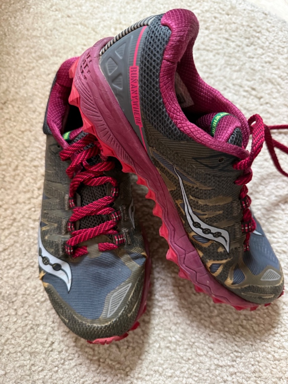 Saucony Peregrine 7 Trail-Running Shoes Sz 8 Hiking Lugged Trail Outdoors - Picture 8 of 8